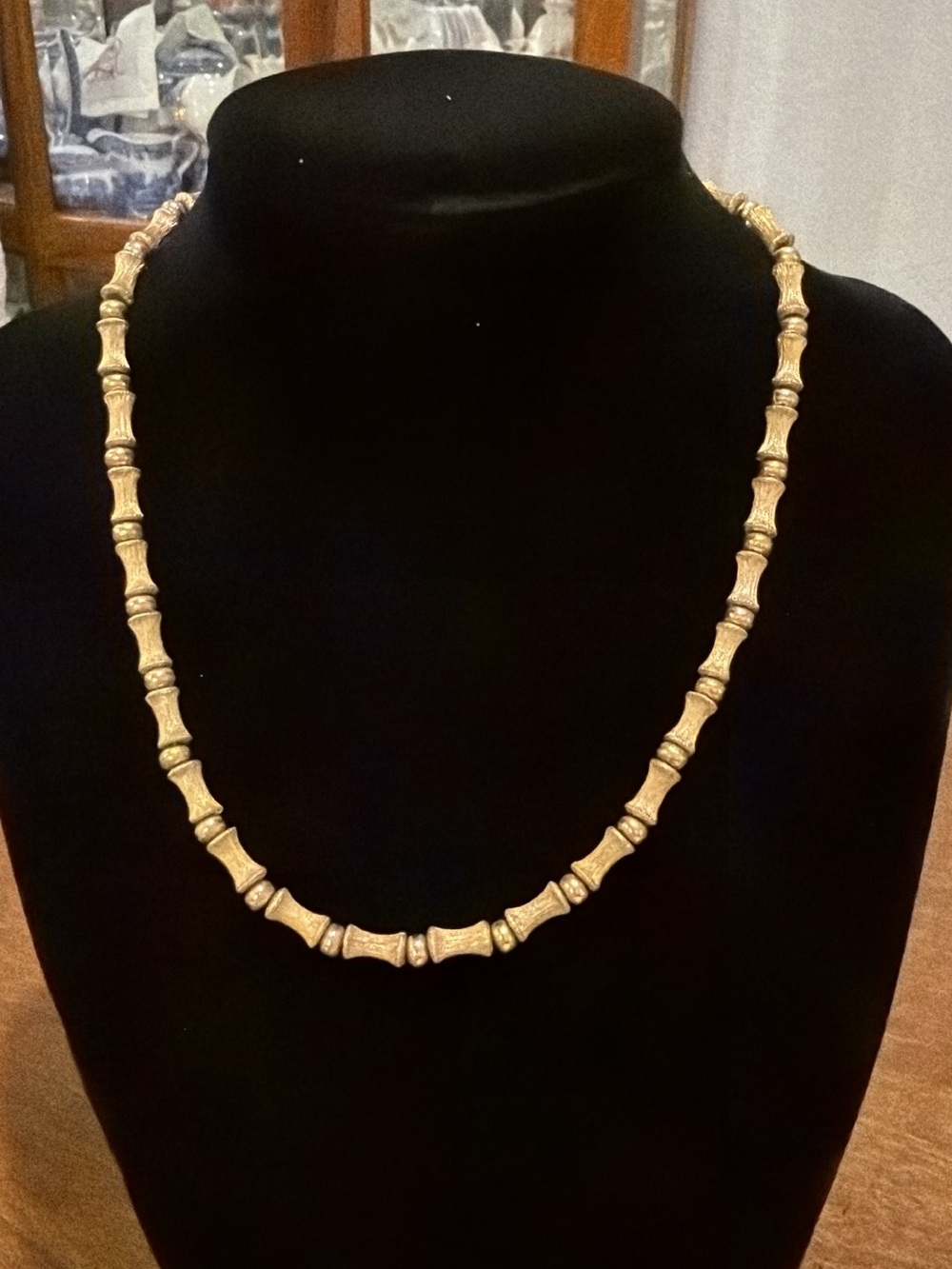 Monet Gold Bamboo-Style Bead Necklace